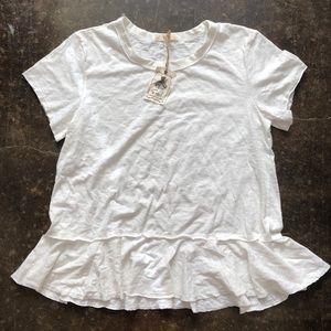 White Ruffle Tee